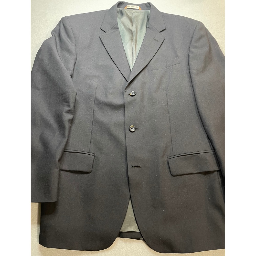 Merona Mens 100% Wool 2 Button Blazer Suit Jacket Navy Blue‎ 42R